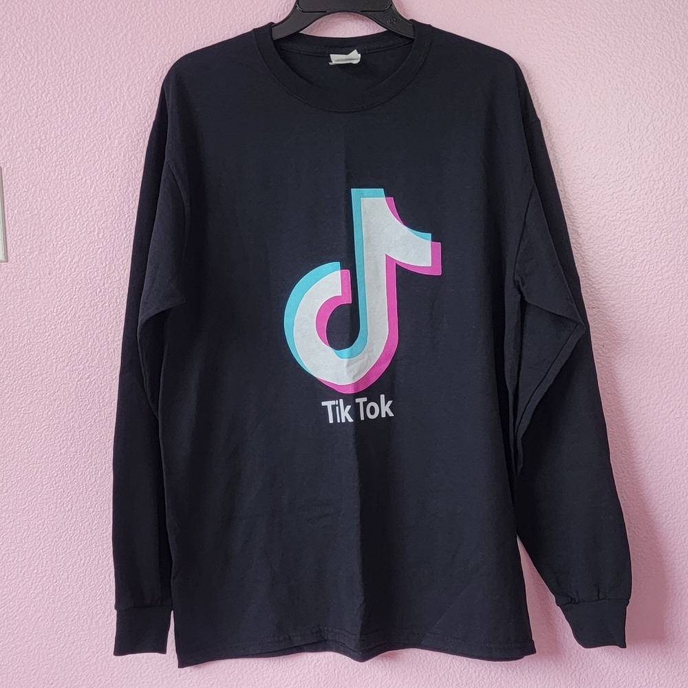 JERZEES Dri-Power Active Long Sleeve T-Shirt Tik Tok Logo/ L.